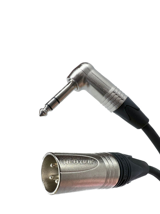 Ausgewogene XLR Male bis 1/4 TRS Rechtswinkel Audiokabel mit Neutrik Connectors