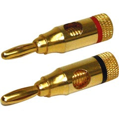Bananenstecker für Lautsprecherdraht - Rot & Schwarz-Paar - bis zu 12 AWG