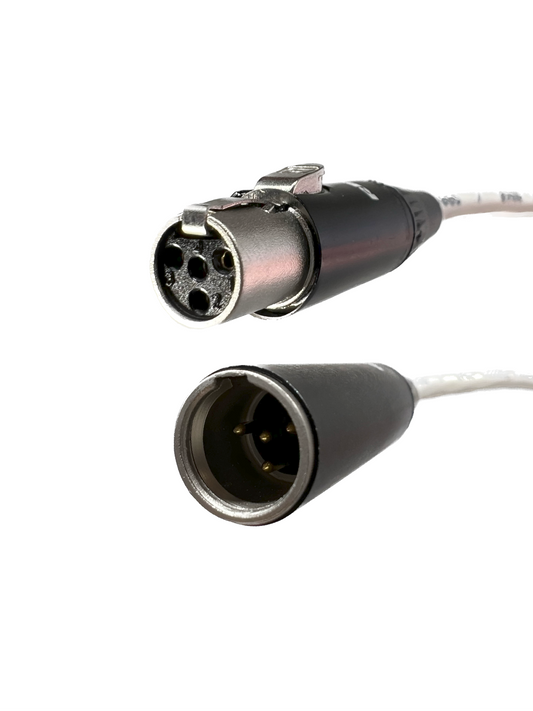 Mini XLR 4 Pin Männlich zu weiblichen Kabeln - Plenum White Jacket