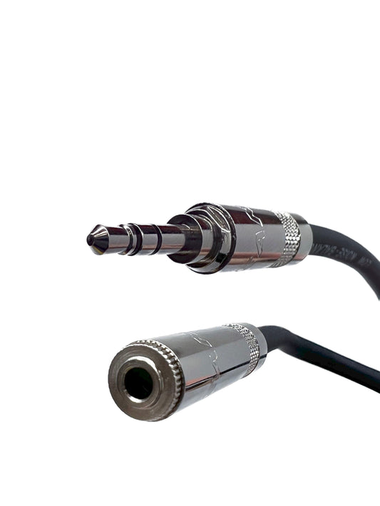 3,5mm Stereo Audio Kabel Männlich zu Weiblich Black Jacket - Bühnenklasse