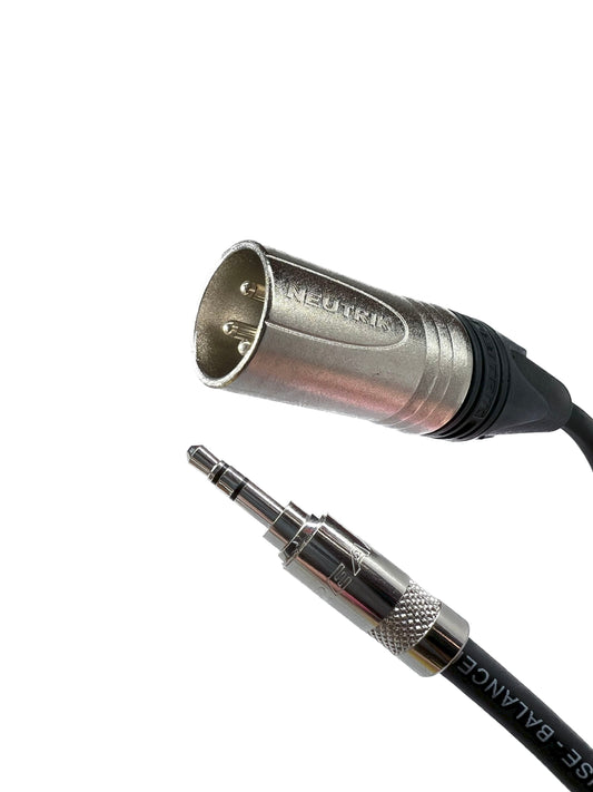 Unbalancierte XLR Männliche bis 3,5mm TRS Audiokabel mit Neutrik Connectors Alle Längen verfügbar