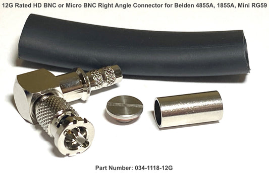 Rechtswinkel Crimp 12G HD-BNC-Anschluss für Belden 4855R/1855A Kabel - 75 Ohm