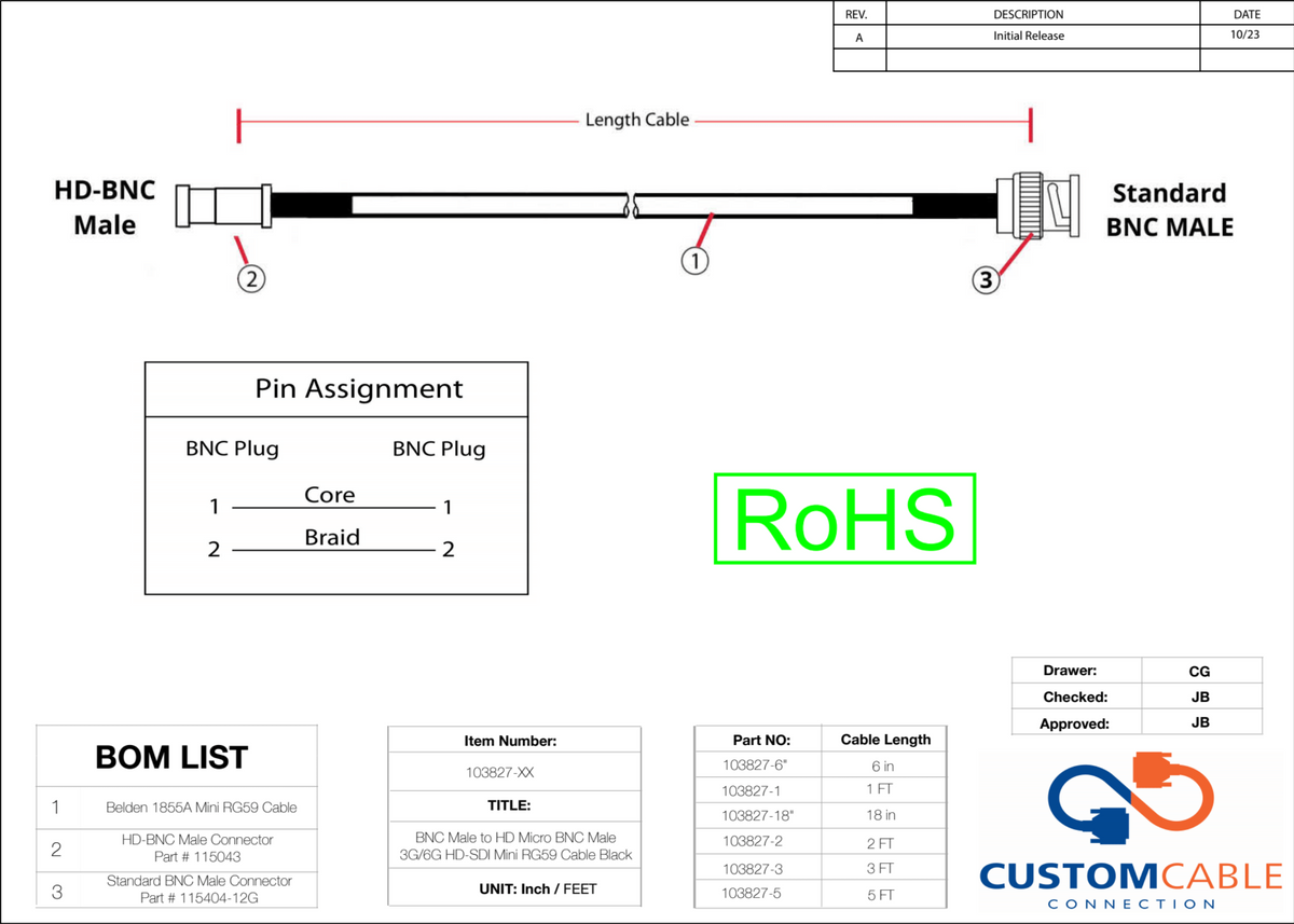 BNC Männlich bis High Density Micro BNC HD-SDI 3G/6G Video Adapter Kabel