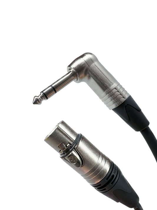 Ausgewogene XLR Female bis 1/4 TRS Rechtswinkel Audiokabel mit Neutrik Connectors