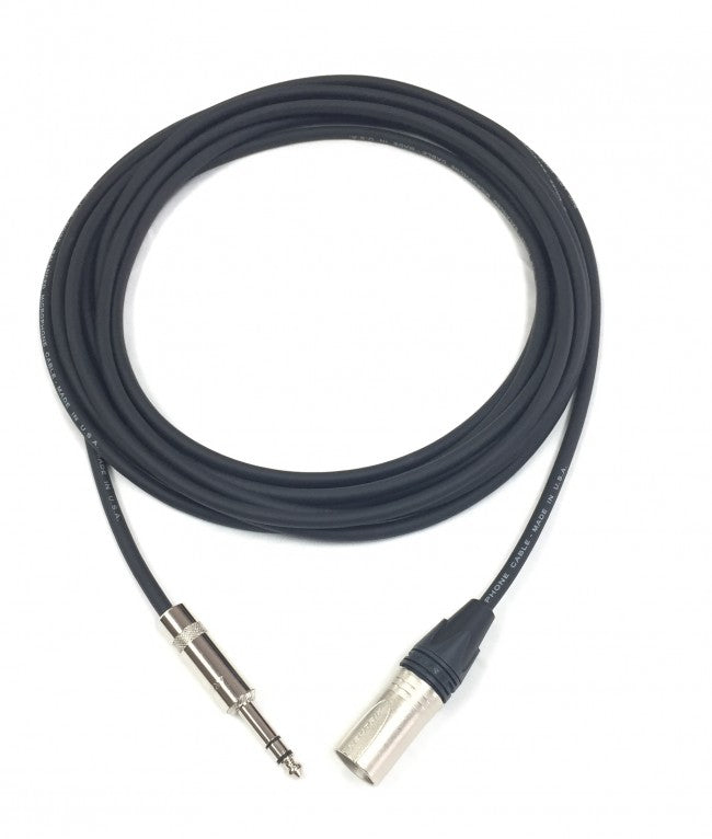 Ausgewogene XLR Male bis 1/4 TRS Audiokabel mit Neutrik Connectors