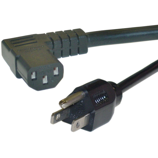 Rechtswinkel Computer Monitor Power Cord, NEMA 5-15P nach Rechtswinkel C13, Schwarz