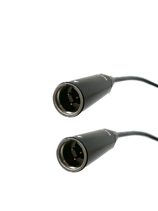 Mini XLR 3 Pin Male to Male Kabel - PVC Black Jacket