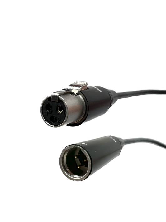 Mini XLR 3 Pin Männlich zu weiblichen Kabeln - PVC Black Jacket
