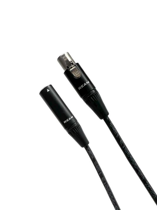 Mini XLR 3 Pin Männlich zu weiblichen Kabeln - PVC Black Jacket
