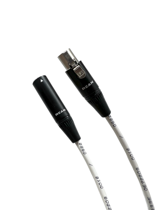Mini XLR 3 Pin Männlich zu weiblichen Kabeln - Plenum White Jacket