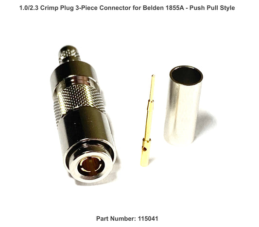 1.0/2.3 Crimp Plug 3-Stück-Anschluss für Belden 1855A Push Pull Style