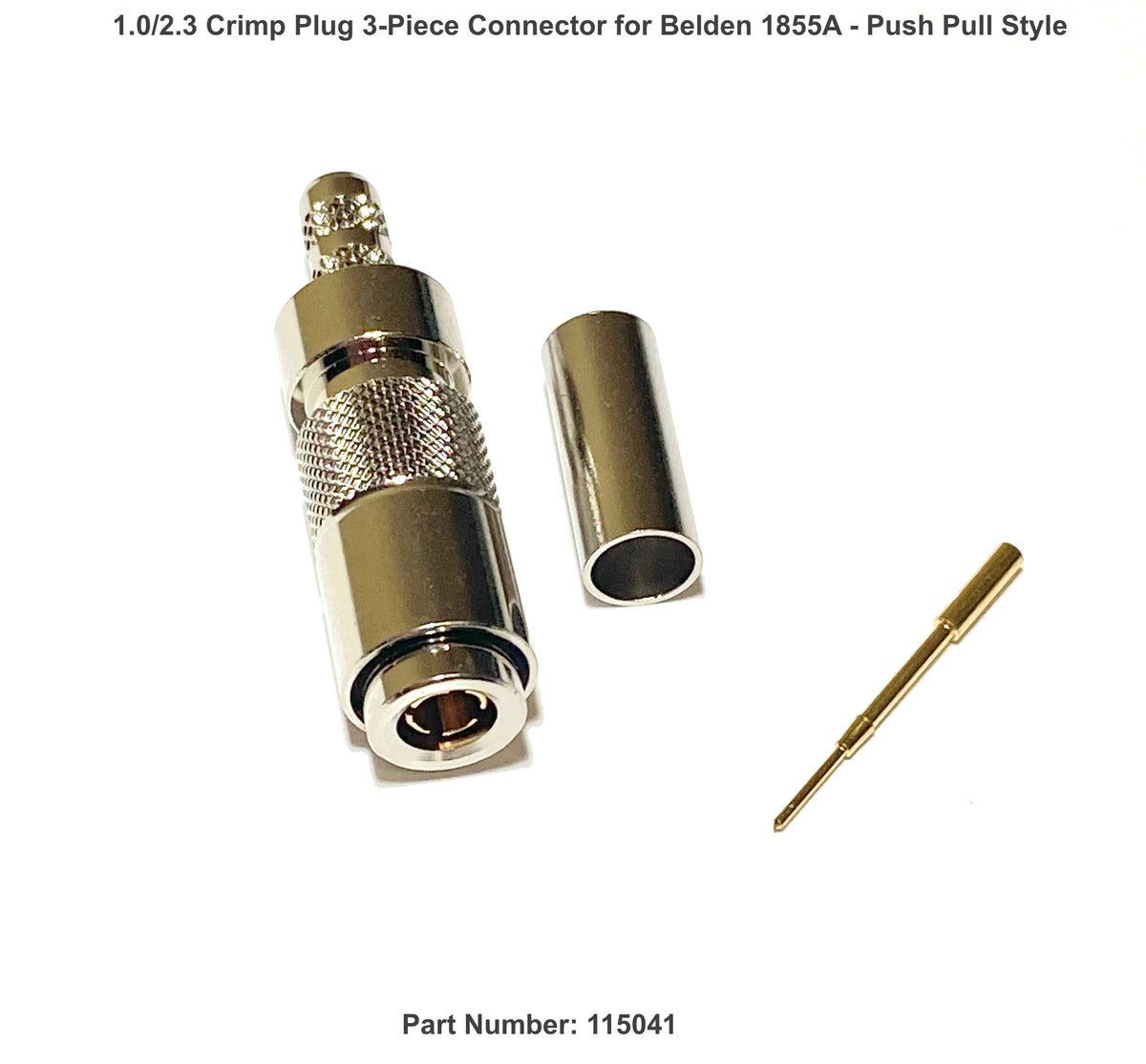 1.0/2.3 Crimp Plug 3-Stück-Anschluss für Belden 1855A Push Pull Style