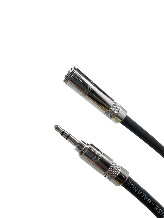 3,5mm Stereo Audio Kabel Männlich zu Weiblich Black Jacket - Bühnenklasse