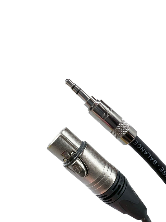 Unbalancierte XLR Female bis 3,5mm TRS Audiokabel mit Neutrik Connectors Alle Längen verfügbar