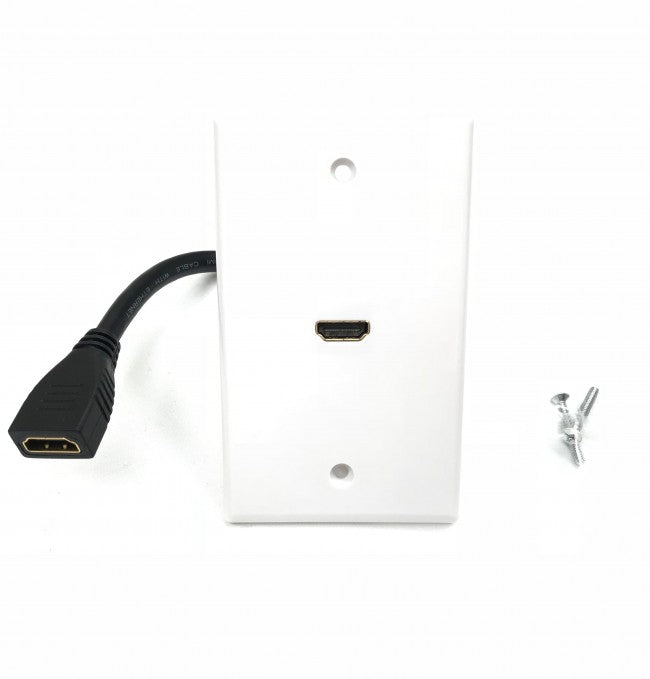 Weiße HDMI Wandplatte mit weiblichem zu weiblichem Schweifschwanz
