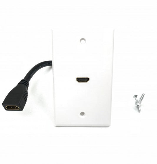 Weiße HDMI Wandplatte mit weiblichem zu weiblichem Schweifschwanz