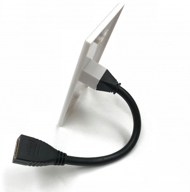 Weiße HDMI Wandplatte mit weiblichem zu weiblichem Schweifschwanz