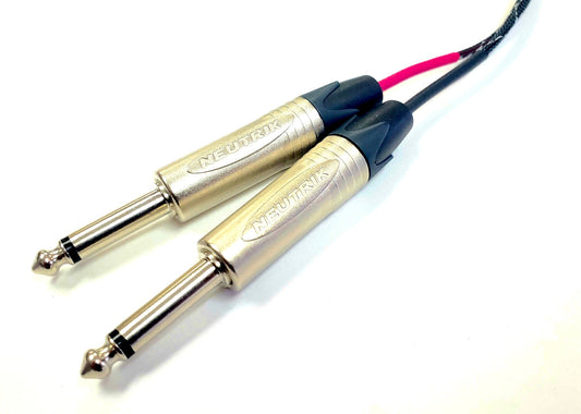 3,5mm Stereo zu Dual 1/4 Mono Y-Cable Male to Male Black - Plenum Installation Grade