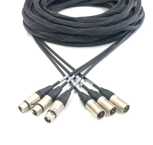 3 Channel XLR Audio Männlich zu Weiblich in einer Jacke - Snake Cable