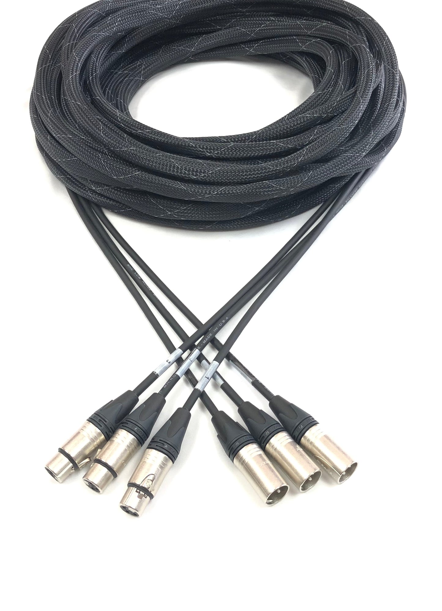 3 Channel XLR Audio Männlich zu Weiblich in einer Jacke - Snake Cable