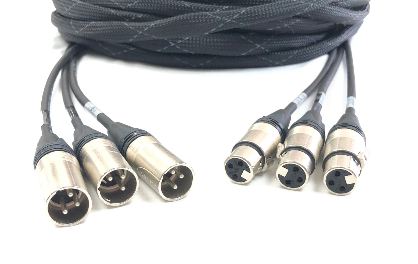 3 Channel XLR Audio Männlich zu Weiblich in einer Jacke - Snake Cable