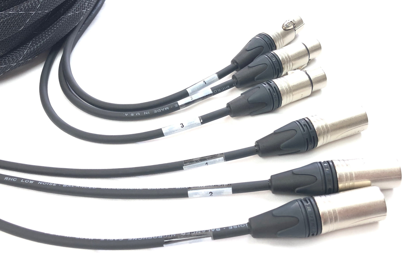 3 Channel XLR Audio Männlich zu Weiblich in einer Jacke - Snake Cable