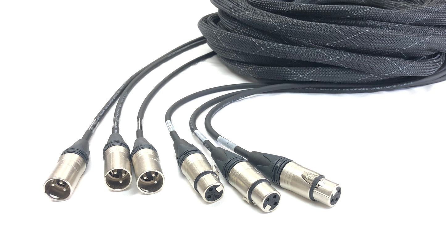 3 Channel XLR Audio Männlich zu Weiblich in einer Jacke - Snake Cable