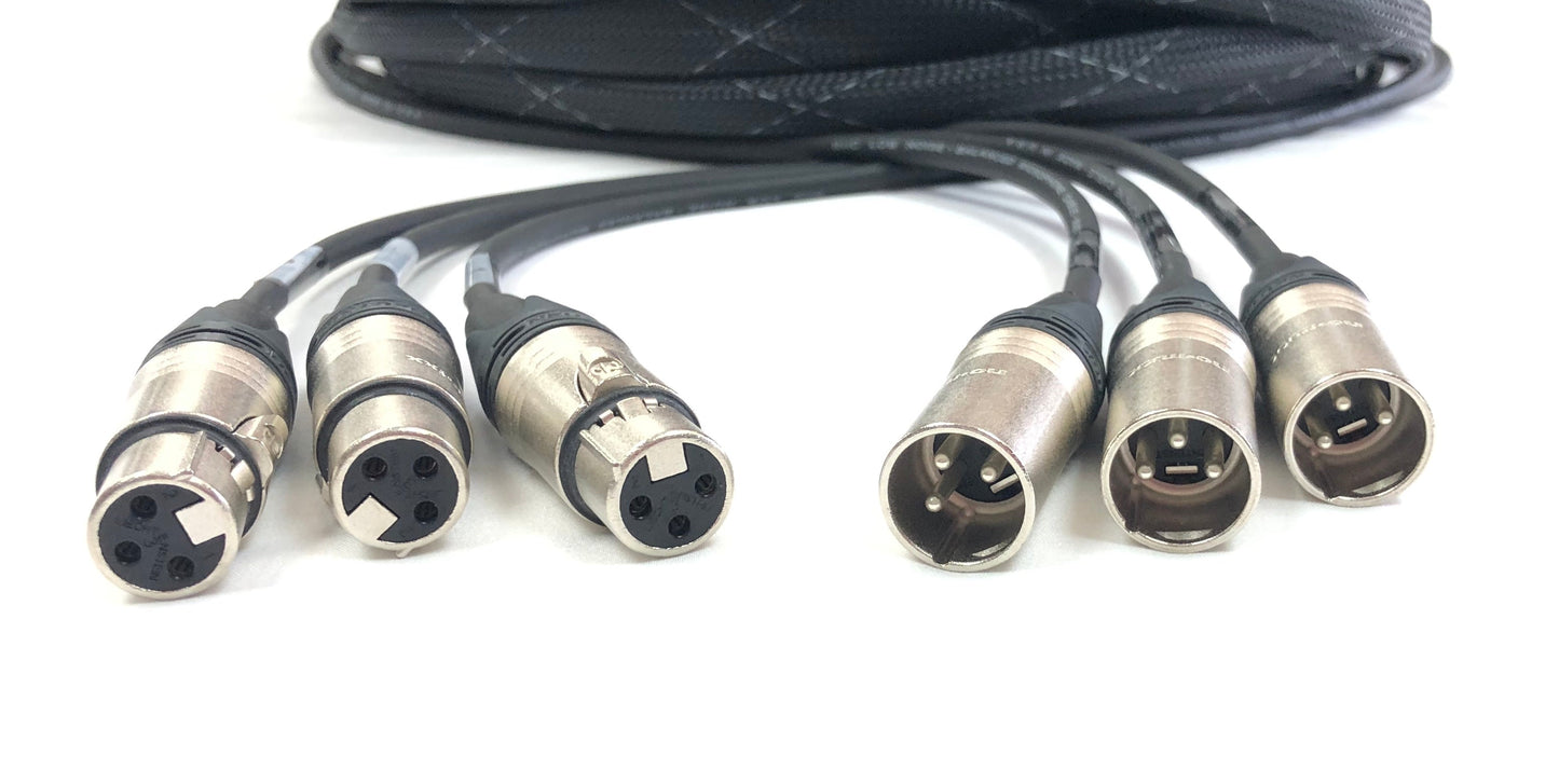 3 Channel XLR Audio Männlich zu Weiblich in einer Jacke - Snake Cable