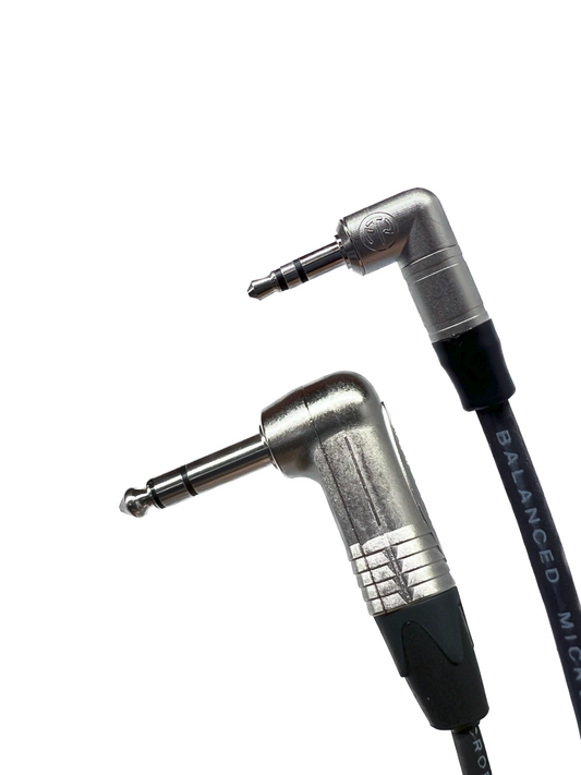 3,5mm Rechtswinkel zu 1/4' TRS Rechtswinkel Stereo Audio Kabel