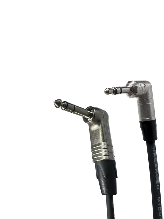 3,5mm Rechtswinkel zu 1/4' TRS Rechtswinkel Stereo Audio Kabel