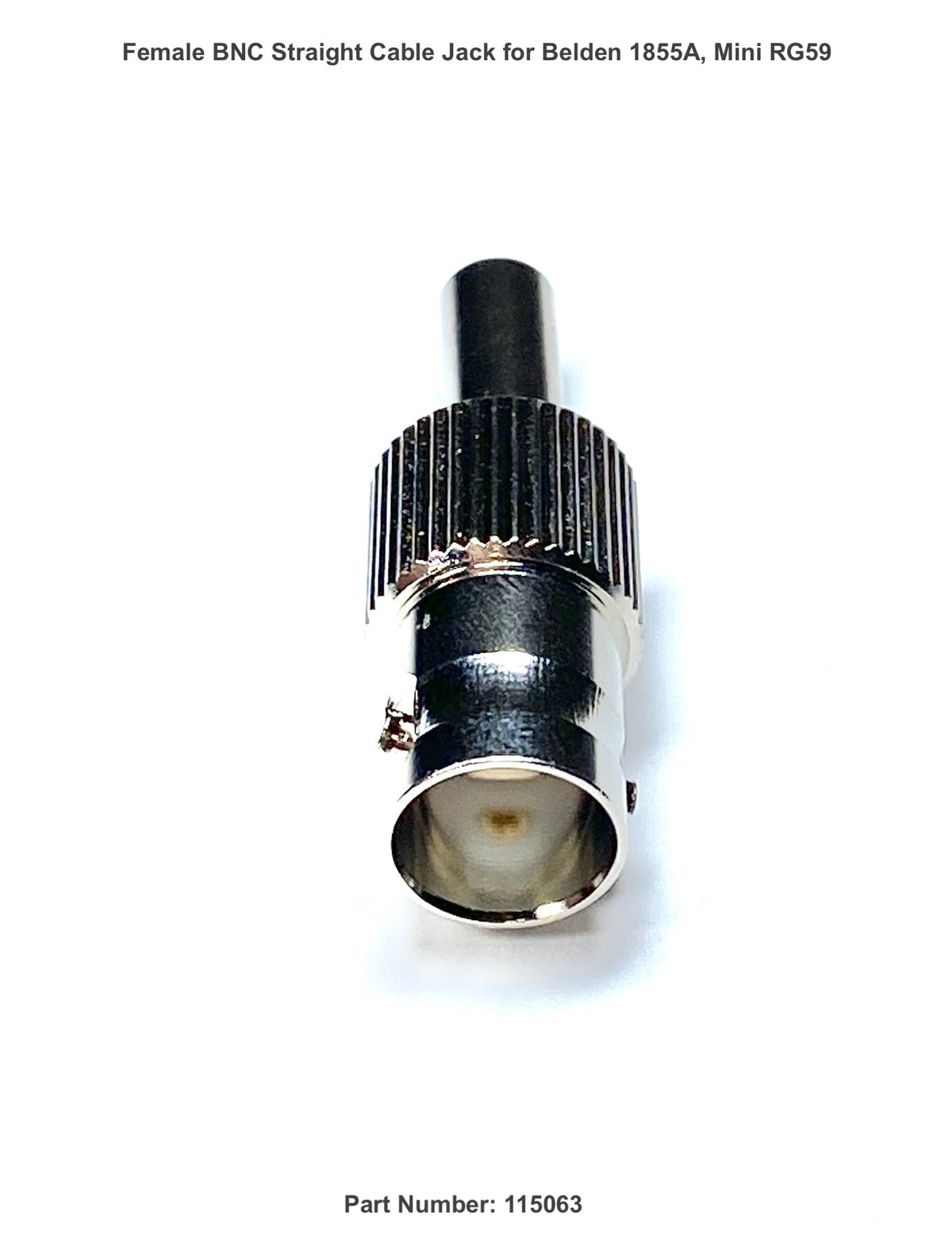 BNC Straight Crimp Jack für Belden 1855A, Mini RG59, 75 Ohm