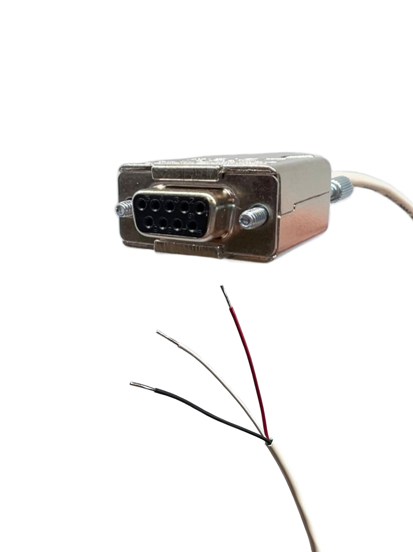 DB9 Weiblich bis Blunt 22 AWG Plenum White Jacket Serienkabel - Nur Pins 1, 4 und 5 verdrahtet