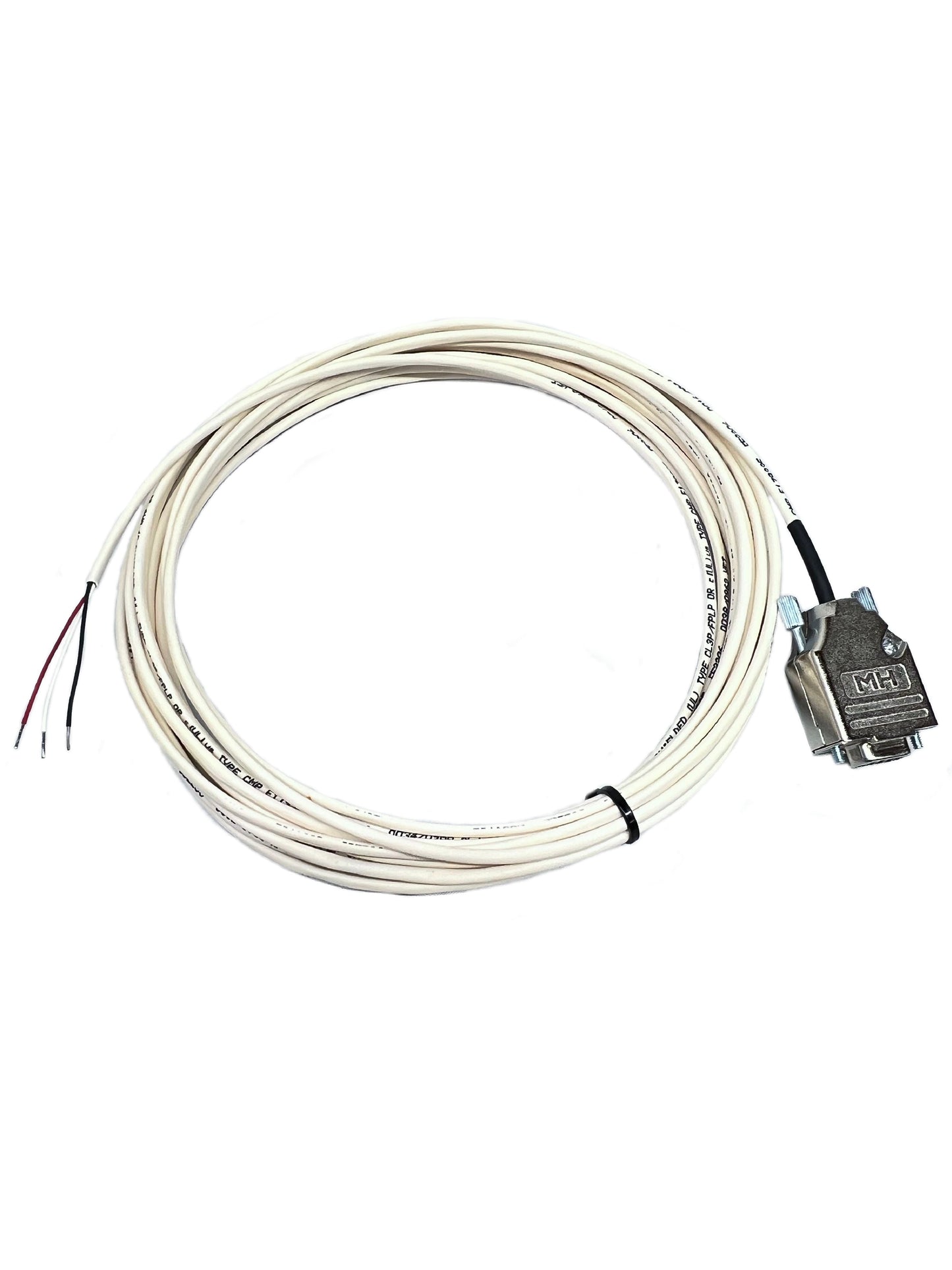 DB9 Weiblich bis Blunt 22 AWG Plenum White Jacket Serienkabel - Nur Pins 1, 4 und 5 verdrahtet