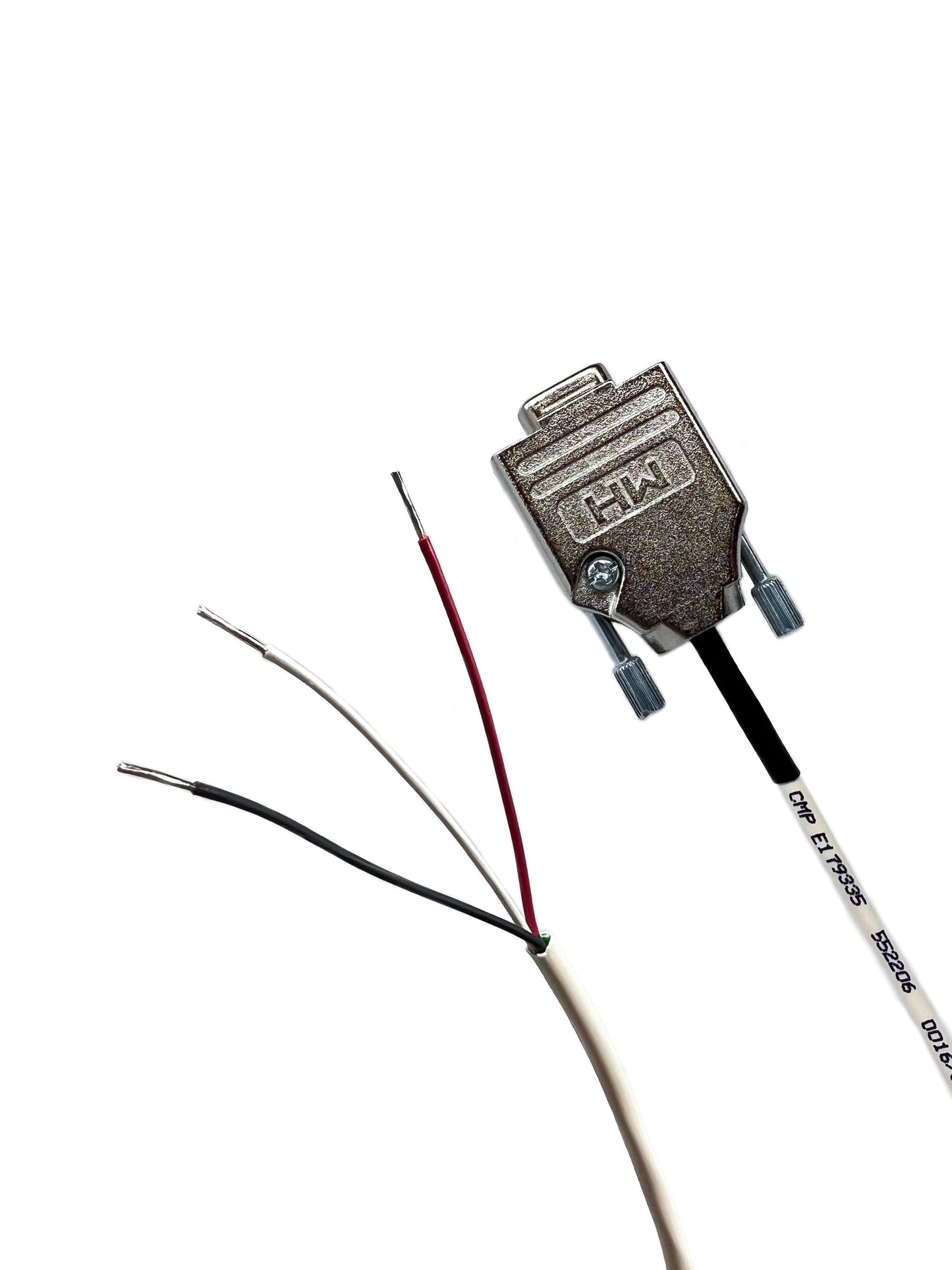 DB9 Weiblich bis Blunt 22 AWG Plenum White Jacket Serienkabel - Nur Pins 1, 4 und 5 verdrahtet