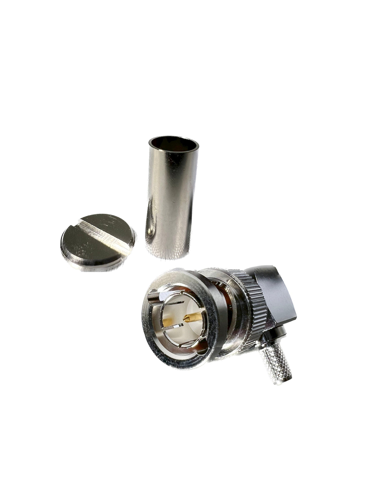 BNC Rechtswinkelstecker für Belden 4855R - 12 GHz - 75 Ohm