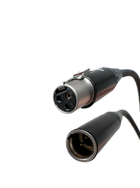 Mini XLR 3 Pin Patch Kabelkabel - Black Flexible Jacket