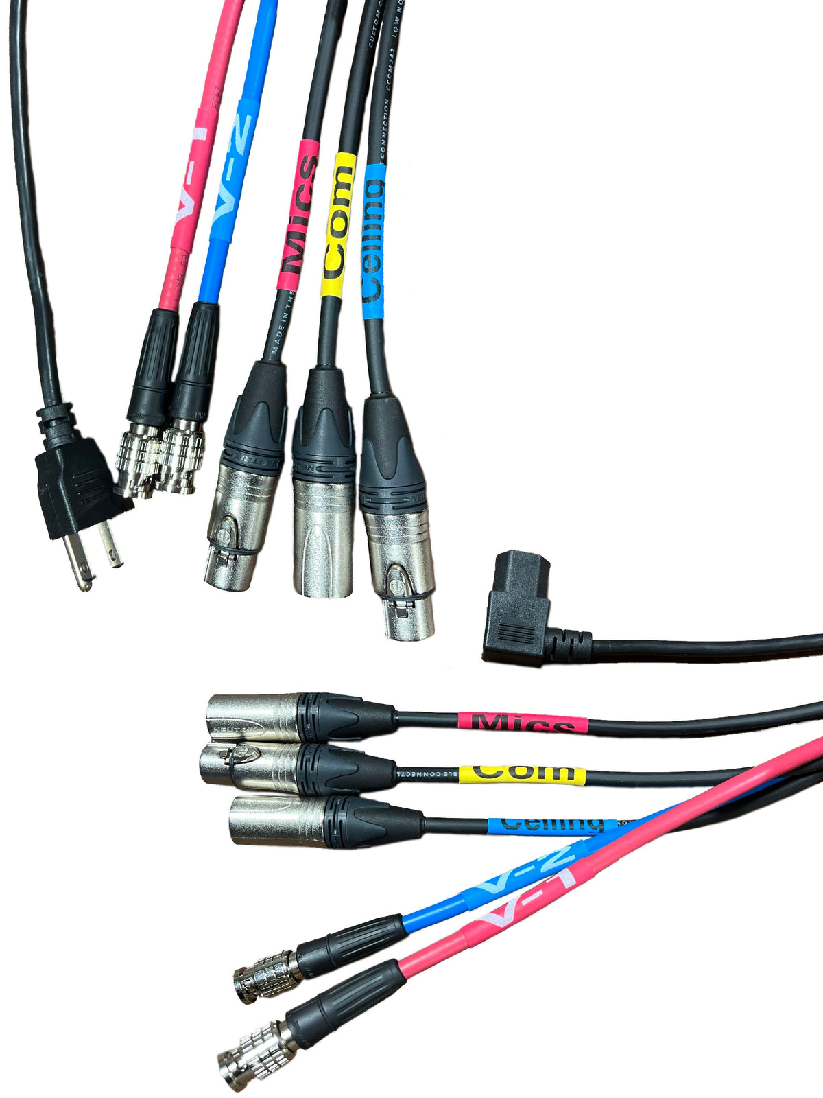 2 Kanal BNC HD-SDI RG6 Belden 4694R, 3 XLR Line Level und AC Power - Schlangenkabel