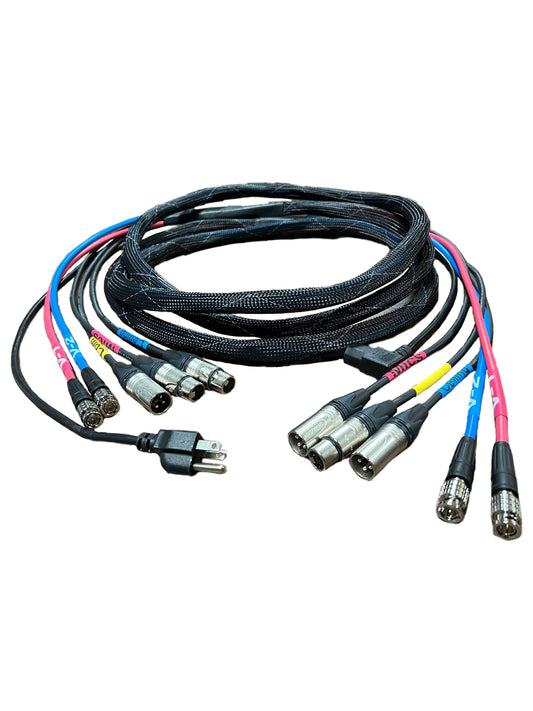 2 Kanal BNC HD-SDI RG6 Belden 4694R, 3 XLR Line Level und AC Power - Schlangenkabel