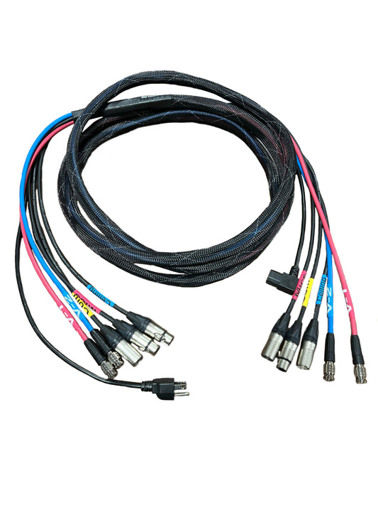 2 Kanal BNC HD-SDI RG6 Belden 4694R, 3 XLR Line Level und AC Power - Schlangenkabel
