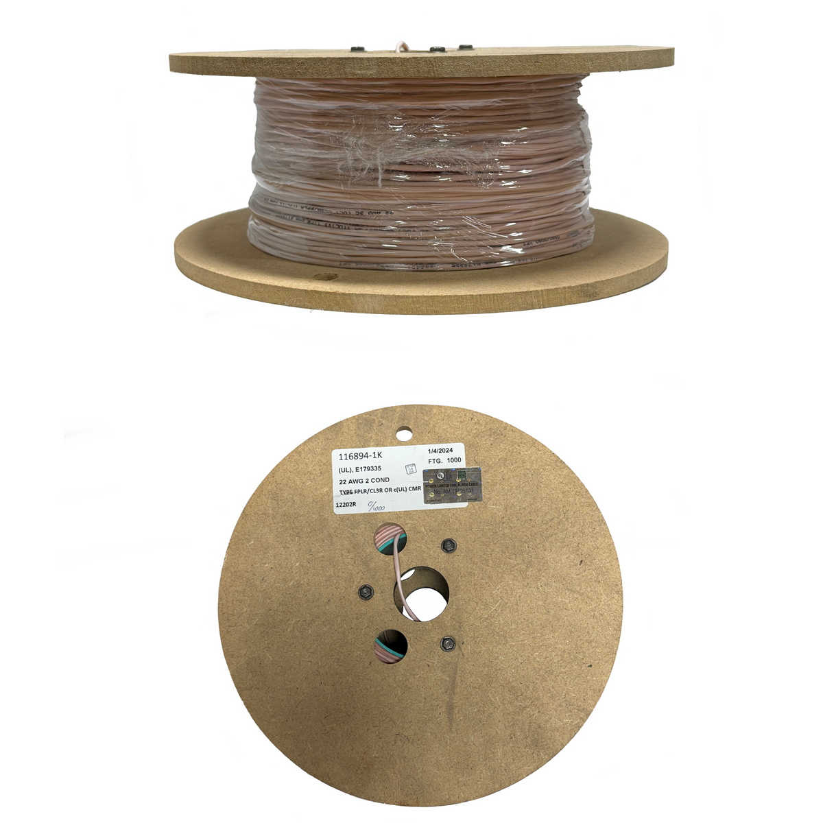 22 AWG 2 Leiter Stranded Unshielded CMR Pink Jacket 1000ft Spool
