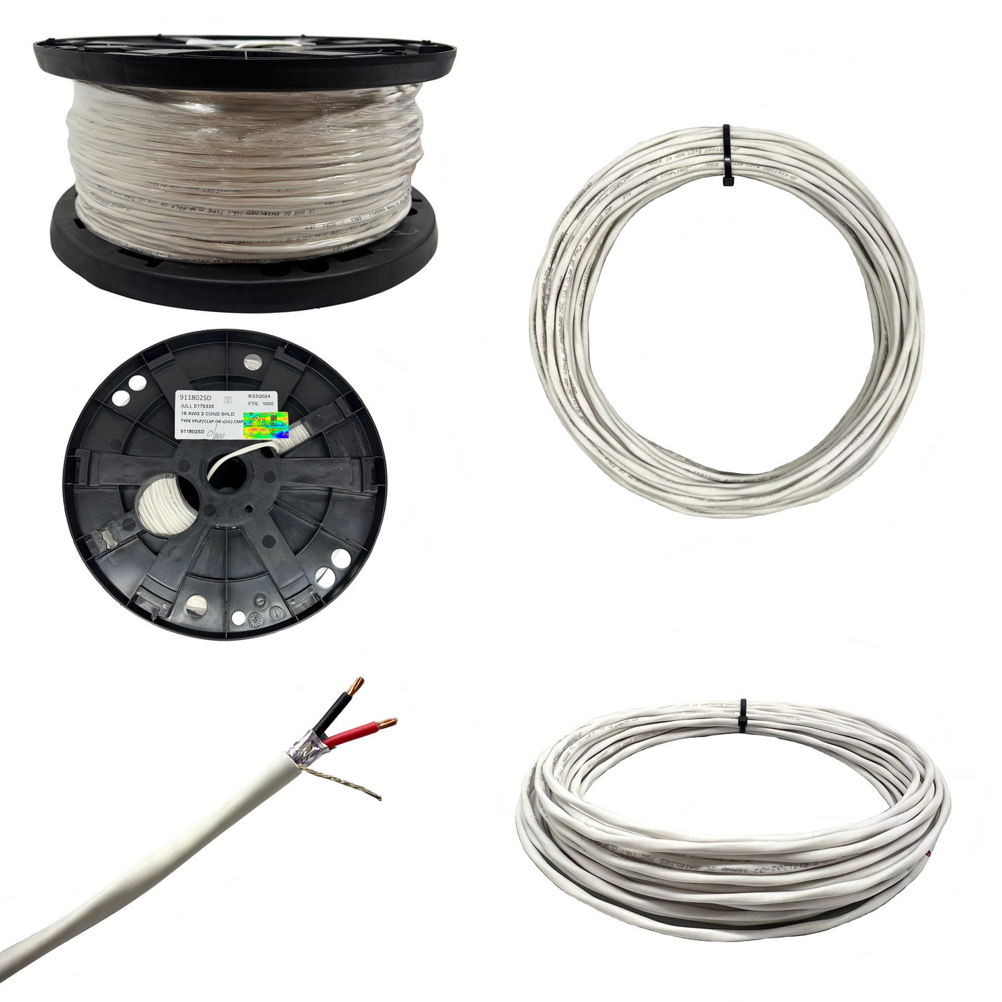 18 AWG 2 Leiter Stranded Shielded Plenum Lautsprecher und LED-Beleuchtung Kabel