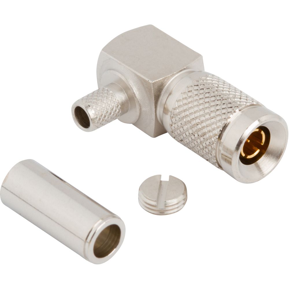 1.0/2.3 Crimp Plug Rechtswinkel Stecker für 735A 75 Ohm Coax
