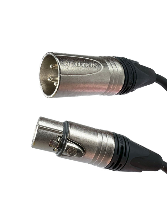Ausgewogene XLR-Audiokabel mit männlichen bis weiblichen Neutrik-Anschlüssen alle Längen verfügbar