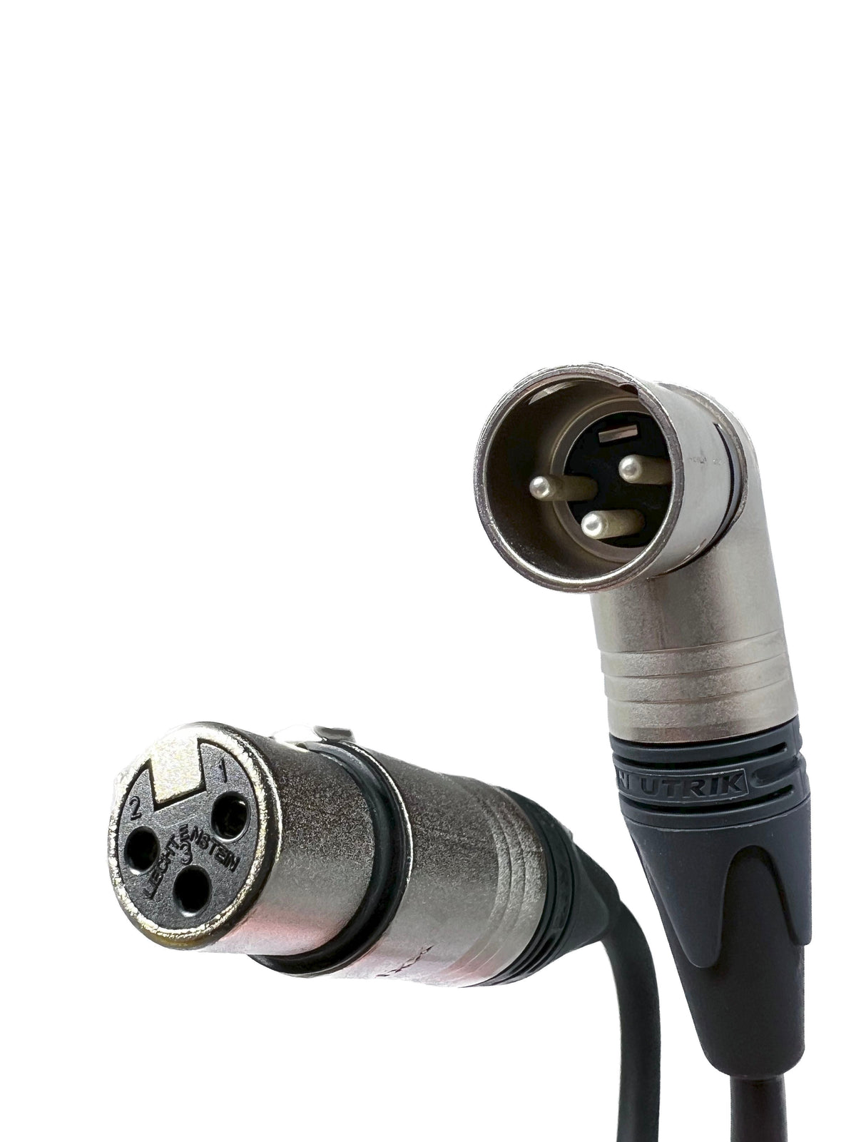 XLR Audiokabel mit männlichen rechten Winkel zu weiblichen geraden Neutrik-Anschlüssen