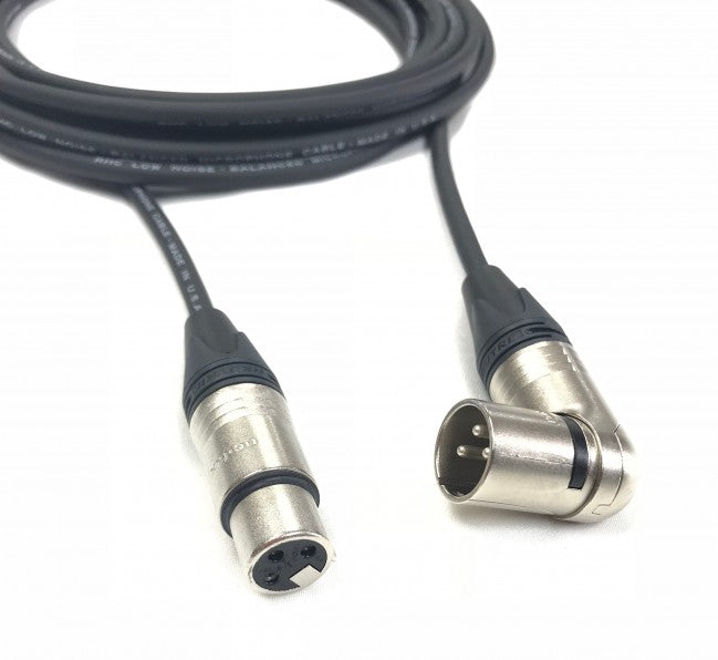 XLR Audiokabel mit männlichen rechten Winkel zu weiblichen geraden Neutrik-Anschlüssen
