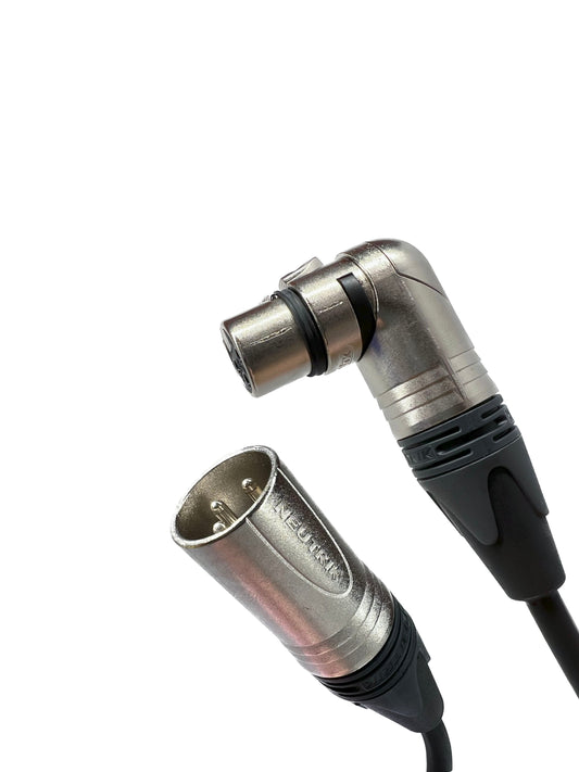 XLR Audiokabel mit weiblichem Rechtswinkel zu männlichem geraden Neutrik Connector