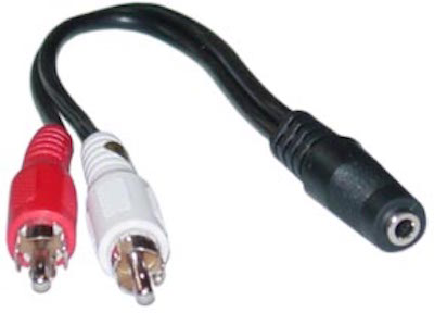 3,5mm Stereo Jack zu RCA Plug x 2 Y-Cable 15,2 cm