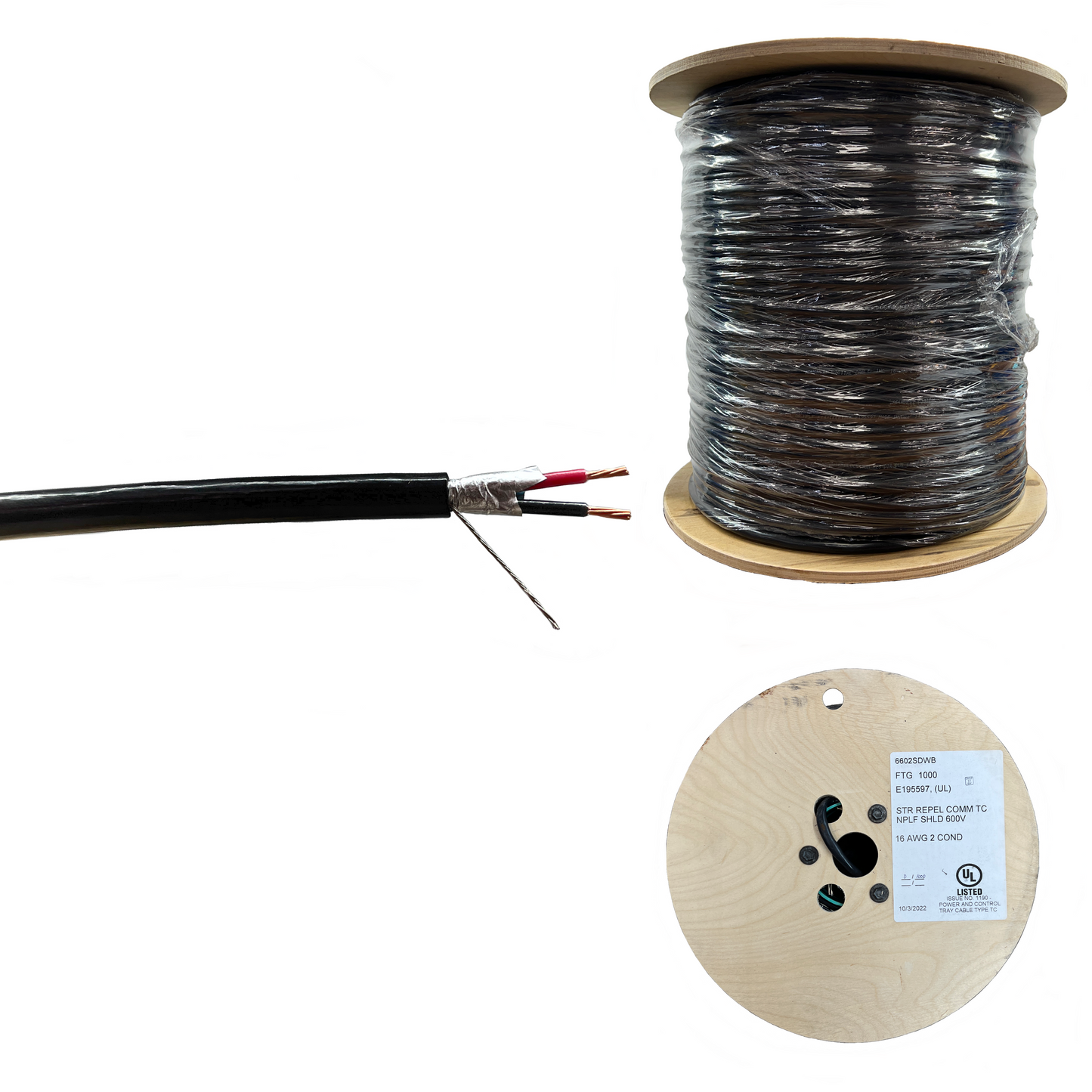 Direkte Bestattung abgeschirmt - Sonnenresistent - 16 AWG 2 Leiter 500ft und 1000ft