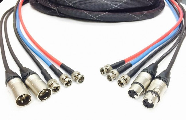 3 Channel BNC HD-SDI (RG6 Belden 1694A) und 2 Channel XLR AES/EBU - Snake Cable