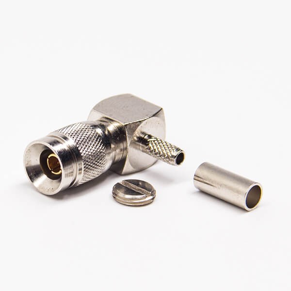 1.0/2.3 Crimp Plug Rechtswinkel Stecker für 735A 75 Ohm Coax